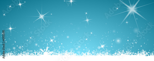 Winter Background with snw and stars