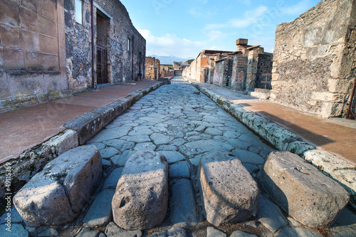 Tela Pompeii street, Italy.