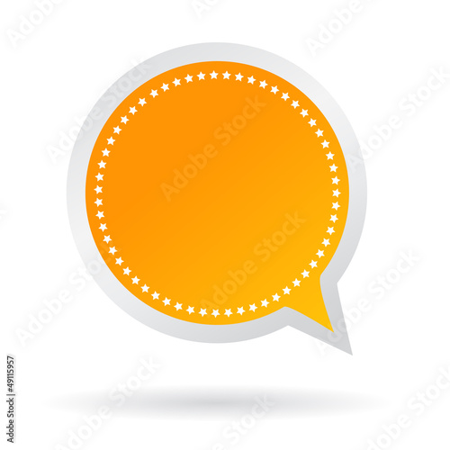 Orange vector text bubble