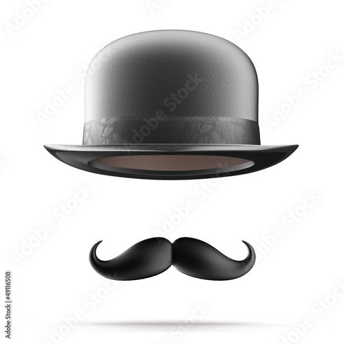 Obraz na płótnie Bowler hat and mustaches