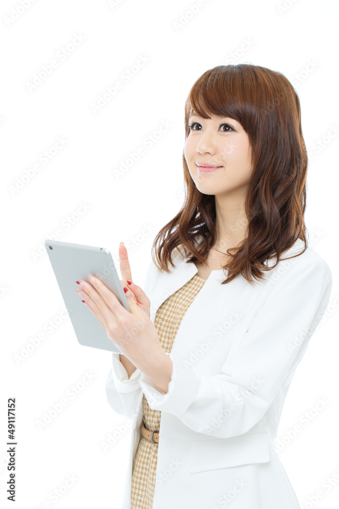 Beautiful asian businesswoman on white background Beautiful asian businesswoman on white background