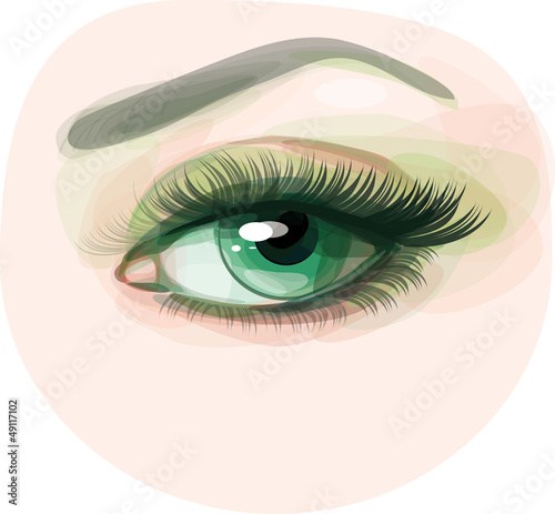 Vector of beautiful green woman's eye.