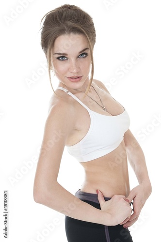 Beautiful  sexy athletic  girl   in   sportive clothes photo