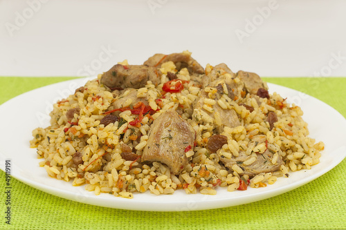 risotto with pork