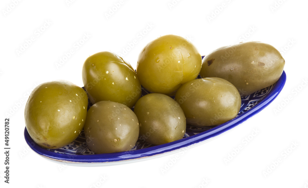 Pickled tomatoes isolated on the white background Pickled tomatoes isolated on the white background