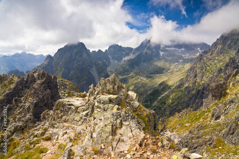 view  from Lomnicke sedlo in High Tatras