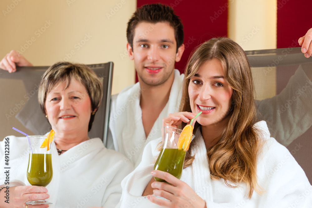 Wellness - People in Spa with Chlorophyll-Shake Wellness - People in Spa with Chlorophyll-Shake