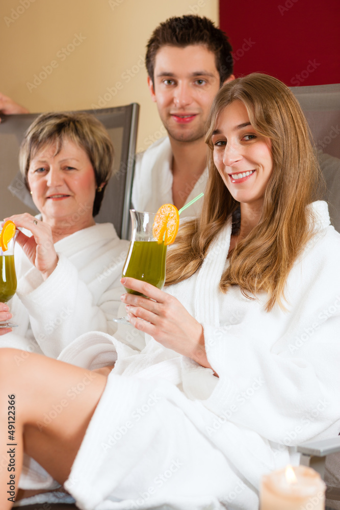 Wellness - People in Spa with Chlorophyll-Shake Wellness - People in Spa with Chlorophyll-Shake