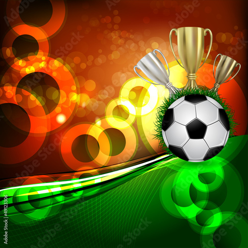 Football poster with champion cup