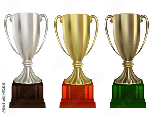 Trophies-gold silver and bronze