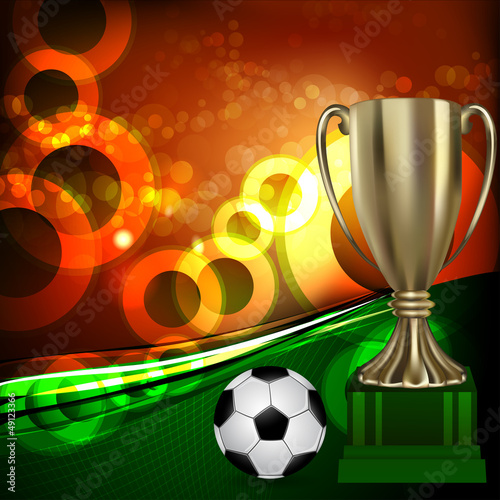 Football poster with champion cup