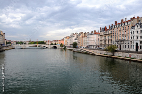 Bonaparte Bridge over Saone River in Lyon, France