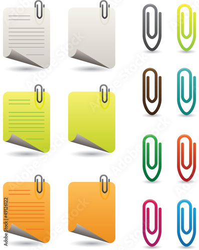 Notepapers and paperclips