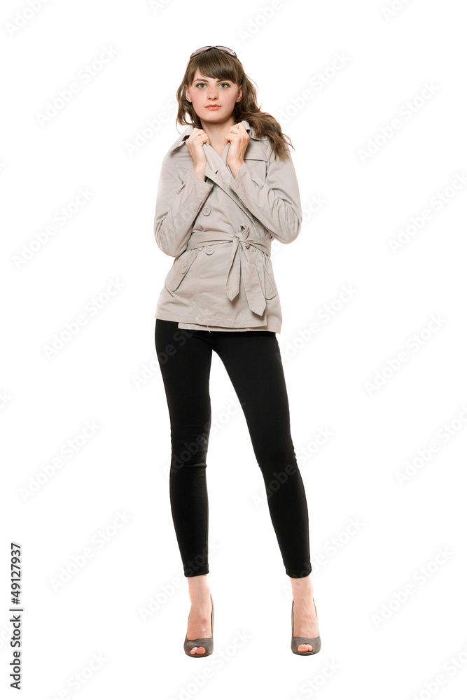 Cute young woman wearing a coat Cute young woman wearing a coat