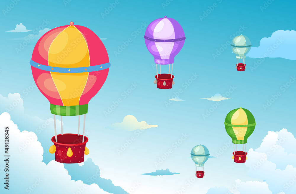 balloon in the sky vector