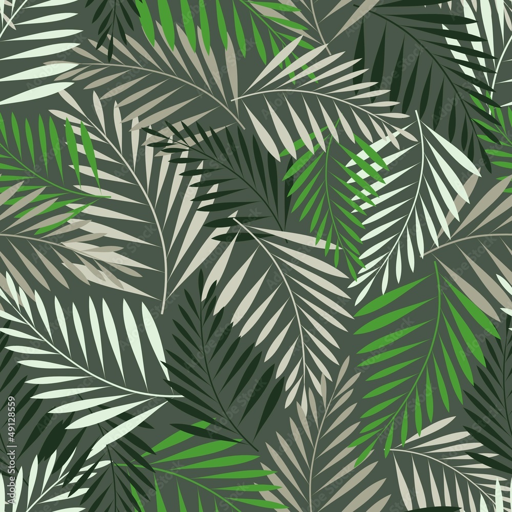 Abstract fern leaf seamless pattern