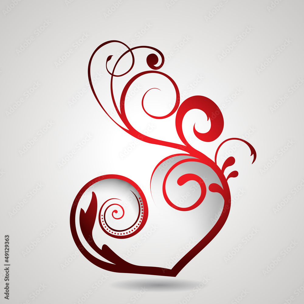 Valentine's Day background, gift or greeting card with red flora Valentine's Day background, gift or greeting card with red flora