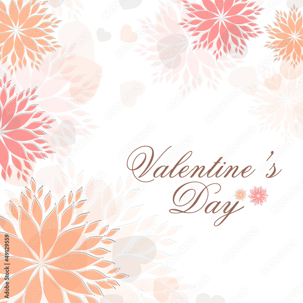 Floral decorated Valentine's Day background. EPS 10.