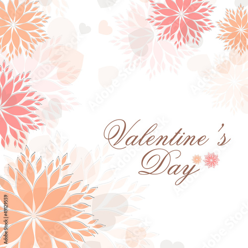 Floral decorated Valentine's Day background. EPS 10.