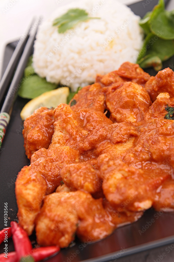 chicken cooked with red curry chicken cooked with red curry