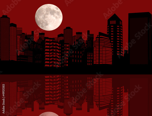 Red night city