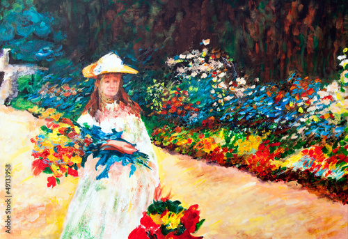 Oil Painting: Woman in the Garden