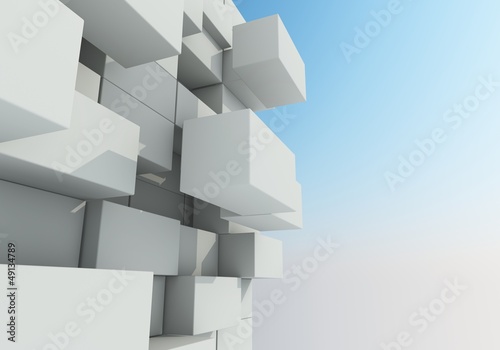 abstract background of box float, 3d rendering