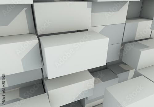 abstract background of box float, 3d rendering