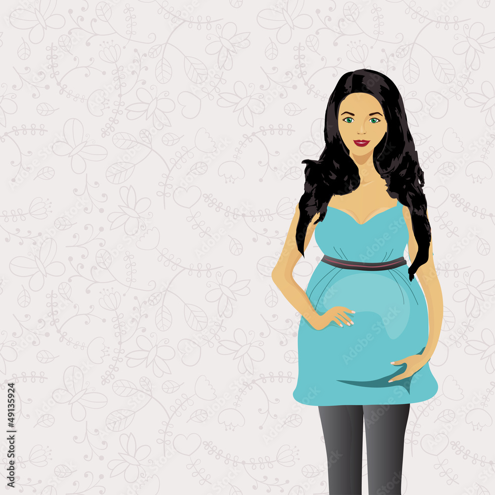 Pregnant woman isolated on white background. Vector Pregnant woman isolated on white background. Vector