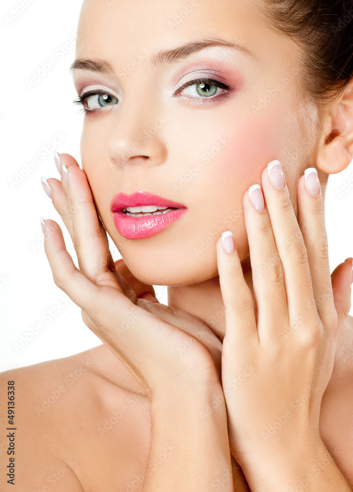 young girl with beautiful makeup. perfect skin. young girl with beautiful makeup. perfect skin.
