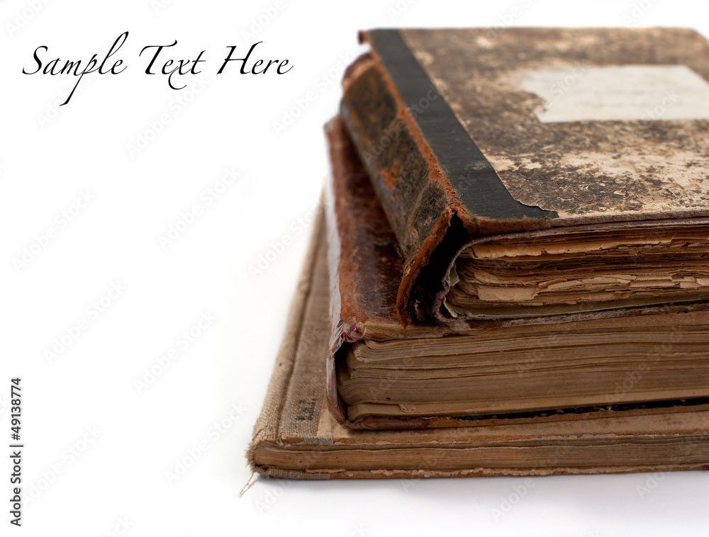 Obraz premium Old books isolated on white