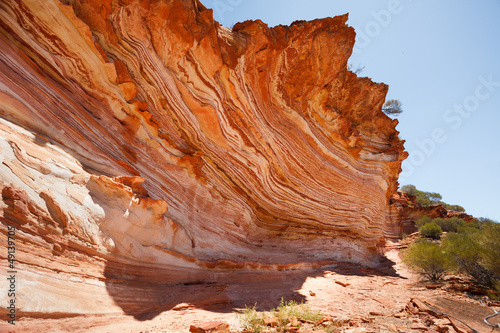 Colourful layered rock