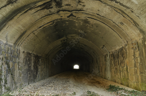 Dark railway abandoned Tunnel