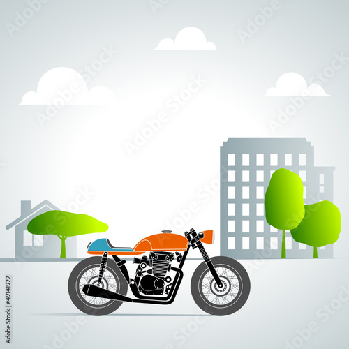 retro motorbike in the city 1