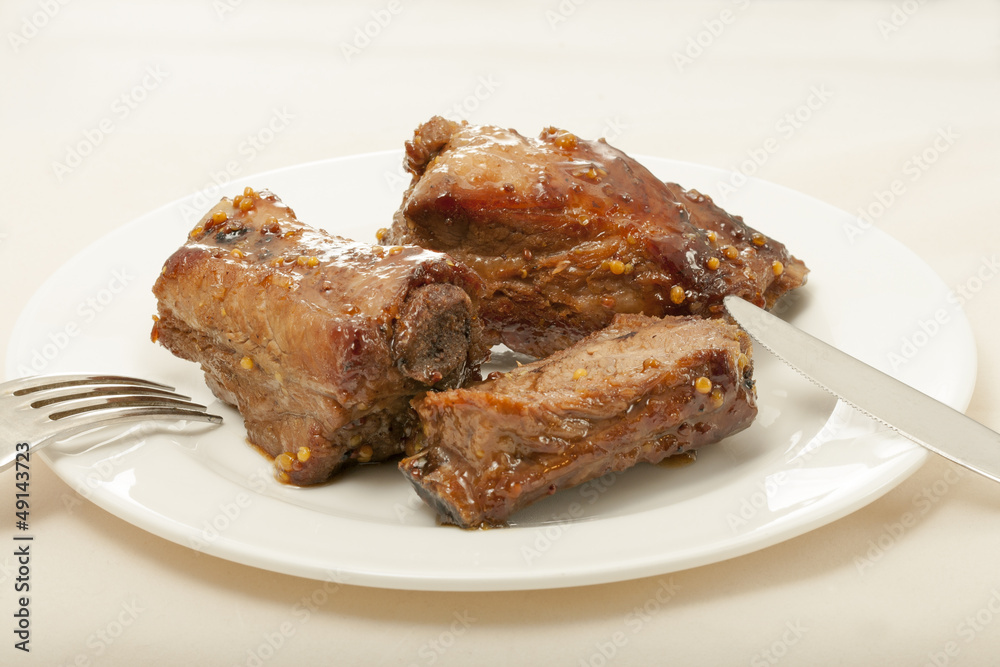 spareribs cooked in mustard and honey sauce spareribs cooked in mustard and honey sauce