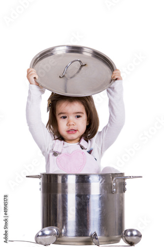 Little girl in the pot