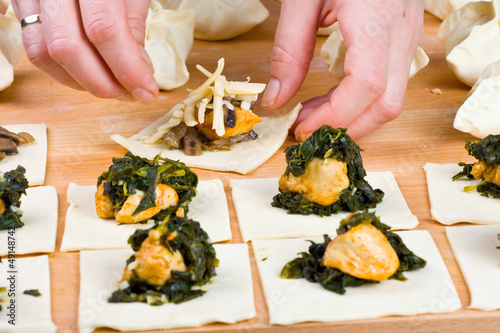 woman making dumplings