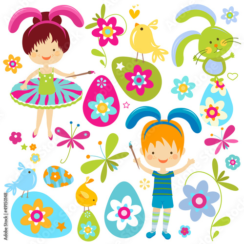 kids in bunnies costumes