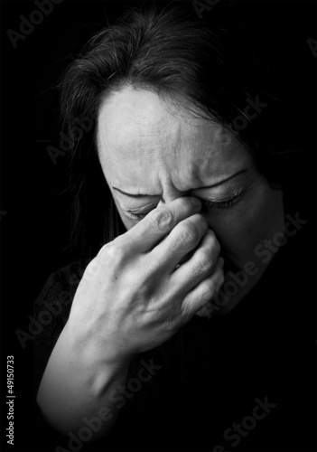 portrait of a woman feeling pain