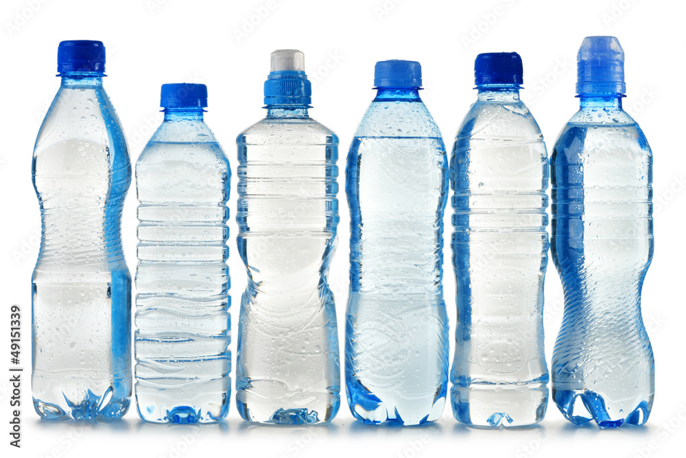 Plastic bottles of mineral water isolated on white Plastic bottles of mineral water isolated on white