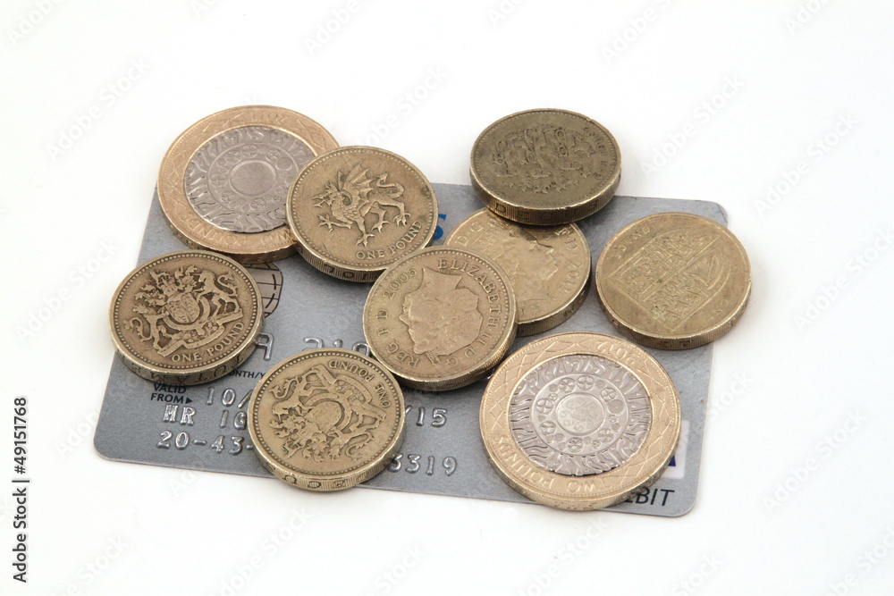 British (uk) currency on a white background. British (uk) currency on a white background.