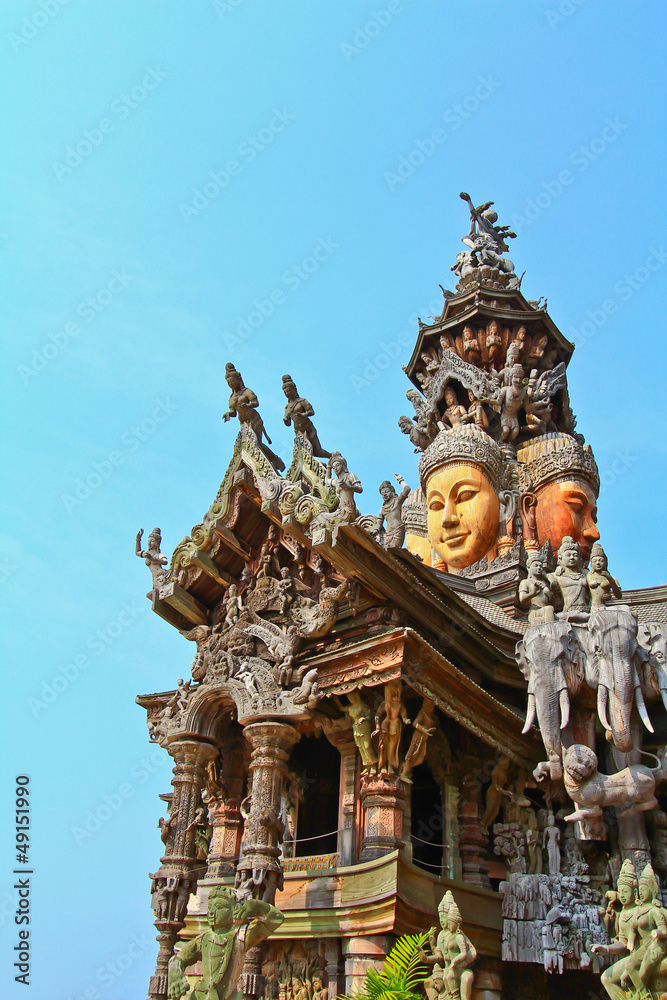 Sanctuary of Truth at Chonburi in Thailand