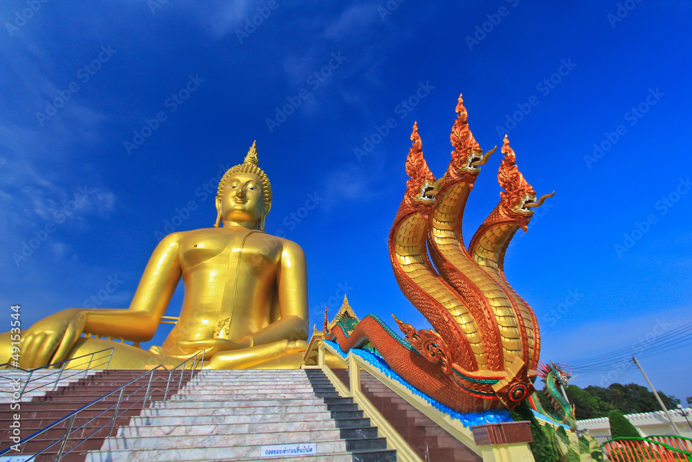 Obraz premium Big buddha statue at Wat muang, Thailand