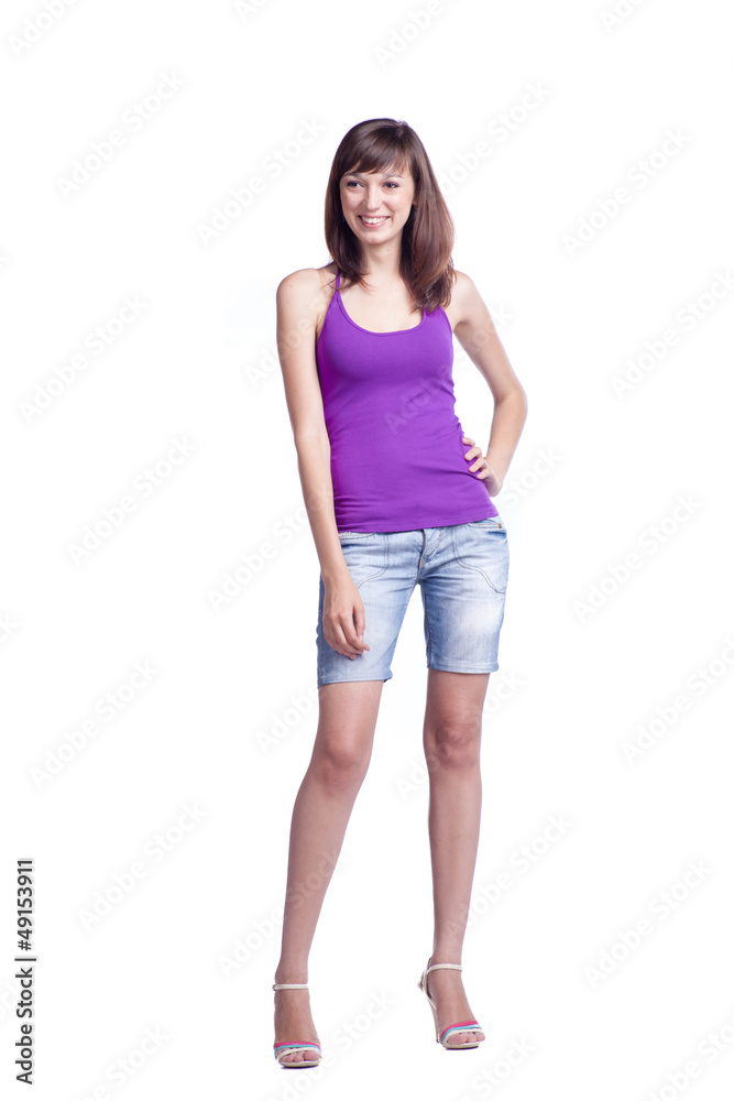 full length portrait of a pretty brunette full length portrait of a pretty brunette