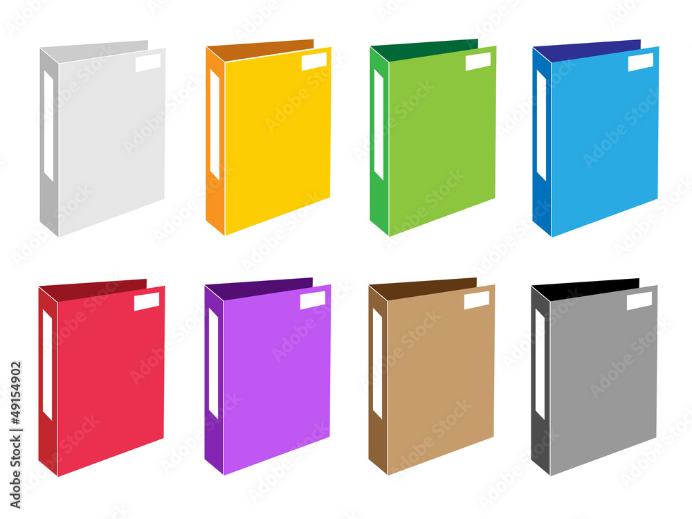 Colorful Illustration Set of Office Folder Icons