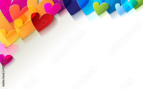 Colored Hearts Farbigen Herzen Buntglas 2