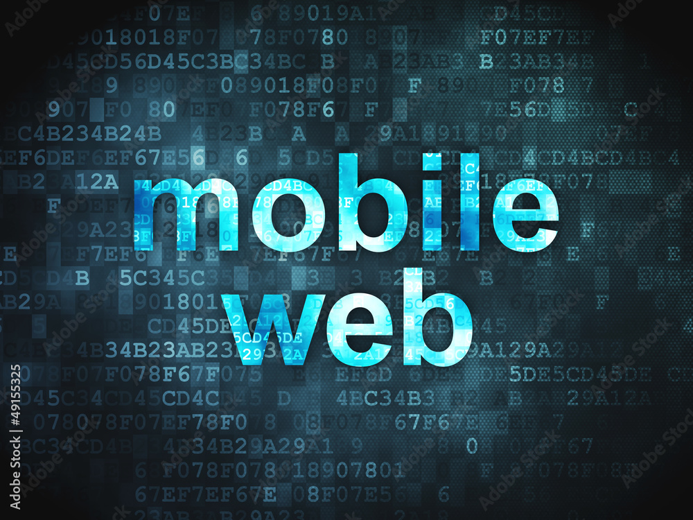 Web design SEO concept: Mobile Web on digital background Web design SEO concept: Mobile Web on digital background