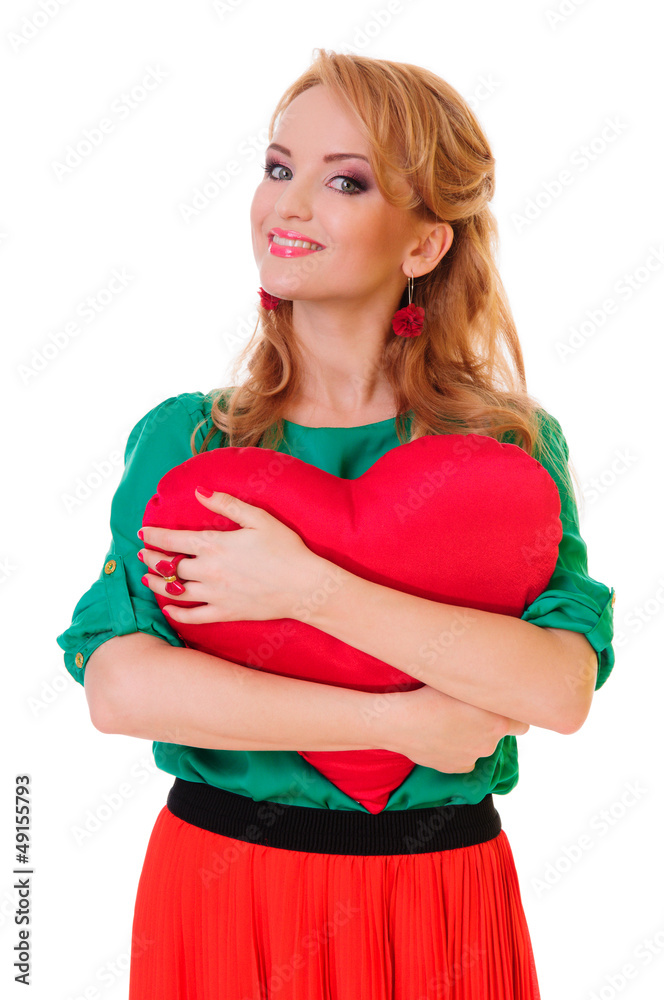 Woman holding Valentines heart Woman holding Valentines heart