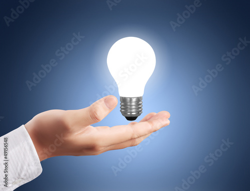 Light bulb in hand