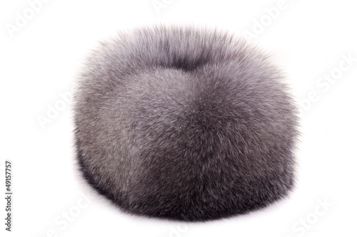 mink hat isolated on white